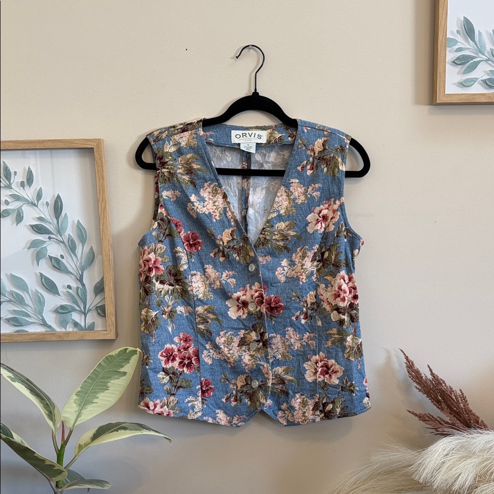 Orvis Blue Floral Women's Blouse
